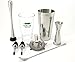 Cocktail Shaker Set – 7 Piece Essential Barware Kit with Stainless Steel Boston Shaker Tin, Pint Glass, Double Jigger, Hawthorne Strainer, 11” Bar Spoon, Muddler and 2 Speed Pours