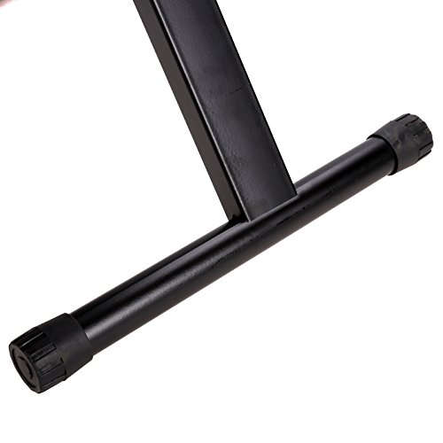 Anfan X-style Adjustable Padded Keyboard Bench Black Piano Stool with Anti-Slip Rubber Feet for Kids & Adults - Thumbnail 4