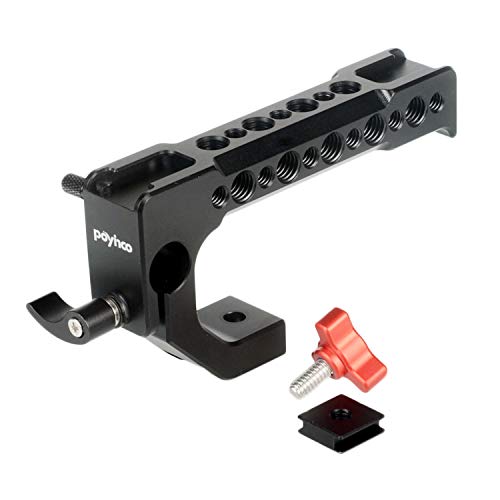 Poyinco Camera Top Handle Grip Cold Shoe Hot Shoe with Anti-Off Designed Adapter+15mm Rod Clamp - Thumbnail 6