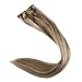 Full Shine Clip in Hair Extensions Blonde Remy Hair Color 10 Highlight 613 Blonde Human Hair Clip in Extensions 14 Inch Real Hair Extensions Clip in Human Hair Full Head 7 Pcs 100 Gram