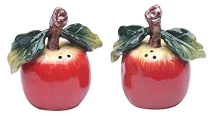 Salt And Pepper Set Vintage Kitchen Decor Apple Decor Ceramic