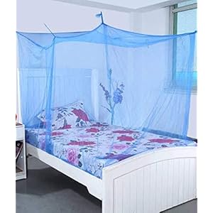DIVAYANSHI Polycotton Mosquito net for Bed (Blue, 8 x 8 ft) (ZO-YGTS-3UQ8)