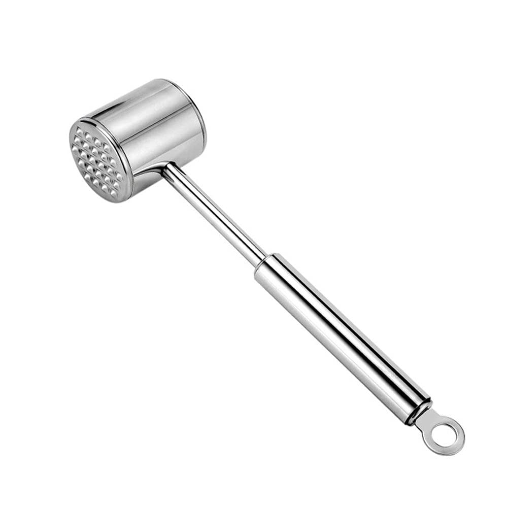 Uposao Meat Tenderiser Mallet Stainless Steel Heavy Duty Meat Tenderiser Hammer Double-Sided Steak Hammer Kitchen Tool for Tenderizing Chicken Fish Beef Pork Nuts