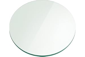 BEIDOR 36" Inch Round Glass Table Top, Tempered Glass 1/4" Inch Thickness, Flat Polished Edge