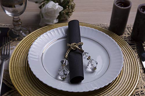 Moyes Home Feel-Linen Air Laid Guest Napkins-Folded Size is 8x4 inches,Durable Cloth-Like-Pack of 50 Disposable Like Soft & Comfortable Perfect Dinner Napkins for Kitchen,Parties,Weddings (Black)