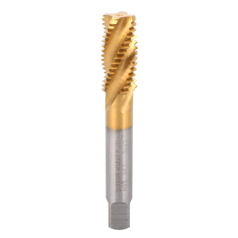 Spiral Tap High Speed Steel Machine Screw Tap Thread Tapping Tool for M18 x 2.5MM Spiral Cobalt Hardware Processing Gold Silver