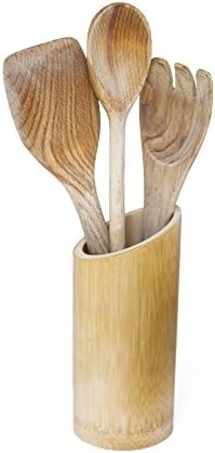 Natural Bamboo Kitchen Utensil Holder Organizer