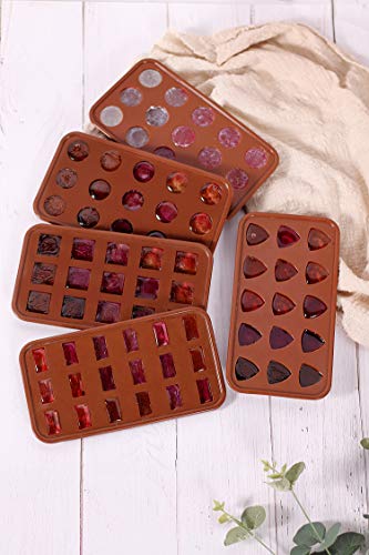 Aokinle Silicone Chocolate Molds,Candy Molds-5 Pack,Mini Baking Molds Non Stick,Hard Gummy Candy,BPA Free Candy Making Mold