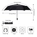 Fidus Compact Windproof Vented Automatic Travel Umbrella With Double Canopy - Large Lightweight Folding Car Golf Umbrella for Women Men Kids-black