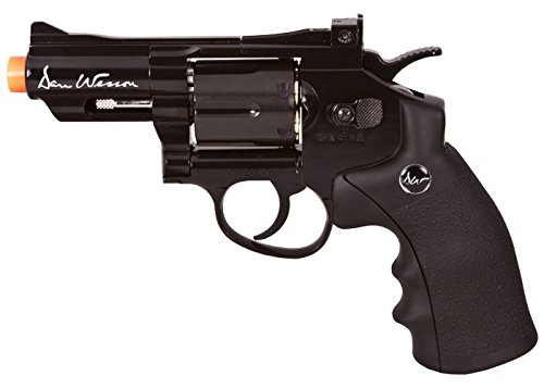 Asg dan wesson co2 powered airsoft revolver, black, 2.5"