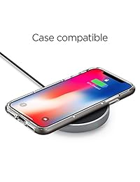 Spigen   Cargador inalámbrico rápido para dispositivos iPhone y Android (hasta 15 W, con adaptador de alimentación y cable para iPhone X 8 8 Plus Galaxy S9 S9 Plus Note 8 y más)