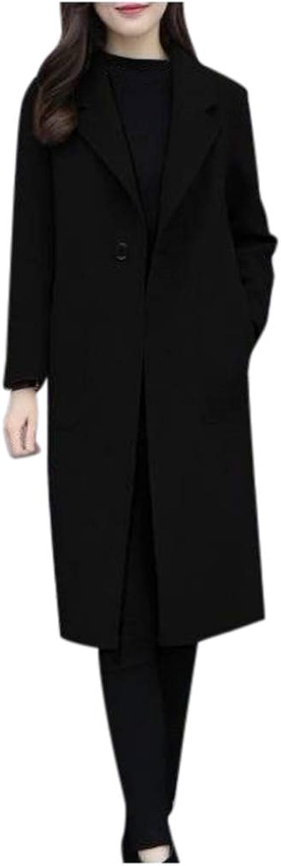 Amazon ウールラペルジャケットコート レディース 秋冬 カジュアルニットコートブラウス オーバーチェスターコート ヴィンテージ防寒ニットガウン コート ルーズトレンチコート オフィスコーデに大活躍 通勤通学 コート ジャケット 通販