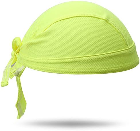 Relaxtime Cycling Bandana Outdoor Dew Rag Skull Caps Breathable Sweat Wicking Beanie Head Wraps Wicking Head Cover Fits under Helmets (Yellow)