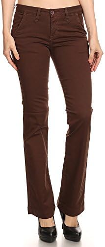 Juniors Teens Boot Cut Jeans Low Rise Slim Skinny Casual School Work Brown Size 3