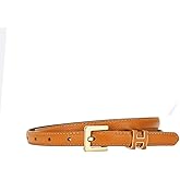 Yuangu Women Skinny Leather Belt Thin Waist Jeans Belt for Dress in Pin Buckle Belt