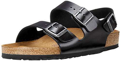 Birkenstock unisex milano sfb flat, black amalfi leathe…