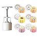 buS9YIN4E Mid-autumn Festival Hand-Pressure Moon Cake Mould With1Pc Plunger Mode and 6Pc Flower Stamps White