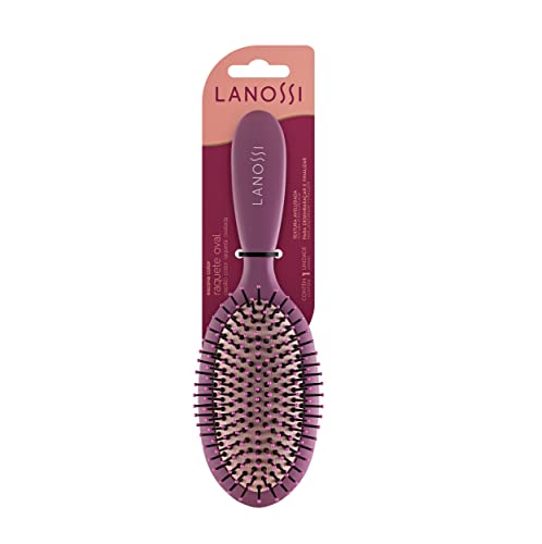 Lanossi - Escova de Cabelo Raquete Oval, Cor Sortida, Linha Color