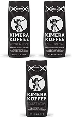 Kimera Koffee Dark Roast - Nootropic Infused Ground Coffee - Single Estate (12oz) (3 Pack)