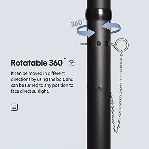 Sekey® Ampelschirm 300 cm Sonnenschirm Gartenschirm Kurbelschirm mit Kurbelvorrichtung Sonnenschutz UPF50+ – Bild 7