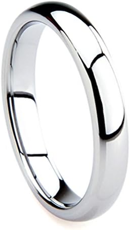 Tungsten Metal 4MM Plain Dome Wedding Band Ring Sz 11.5