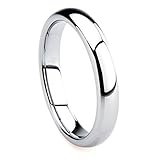 Tungsten Metal 4MM Plain Dome Wedding Band Ring Ring Size 4-12