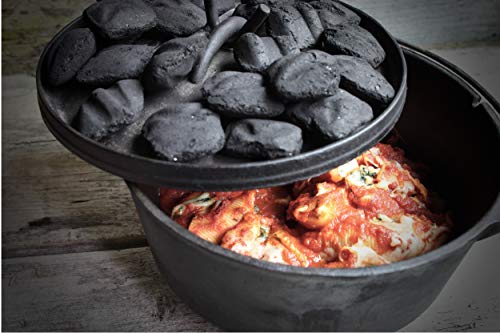 Pre-Seasoned Cast Iron Camp Dutch Oven With Legs, 4.1 qt, including Lid Lifter - Thumbnail 7