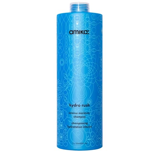 amika Hydro Rush Intense Moisture Shampoo 1000ml | Feuchtigkeitsshampoo für trockenes & strukturiertes Haar | 3x mehr Feuchtigkeit | Haarshampoo Damen & Herren