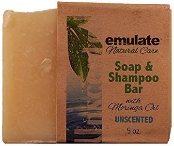 Moringa Soap & Shampoo Unscented emulate Natural Care 5 oz Bar Soap