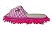 Friendly House Women's Microfiber Floor Cleaning Mop Slippers with Stripes and Embroidery (Suitable for Women Size 7-9, Fushcia)