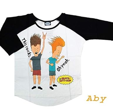 Amazon 七分 Tシャツ Mtv ビーバス バットヘッド ラグランtシャツ