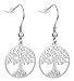 Tree of Life Dangle Earrings With Fishhook Backings, Stainless Steel - By Regetta Jewelry