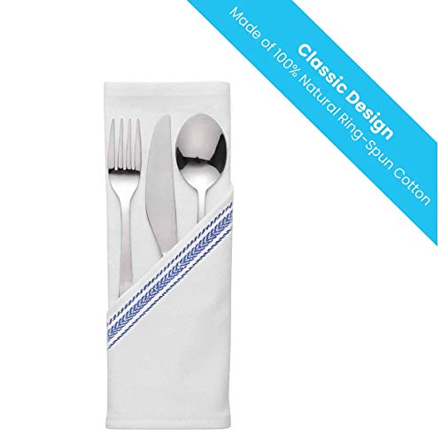 (15-Pack) - Zeppoli Classic White Kitchen Towels, 15-Pack 100% Natural Cotton Dish Towels, 36cm x 60cm Flour Sack Towels - Make Great Bar Towels
