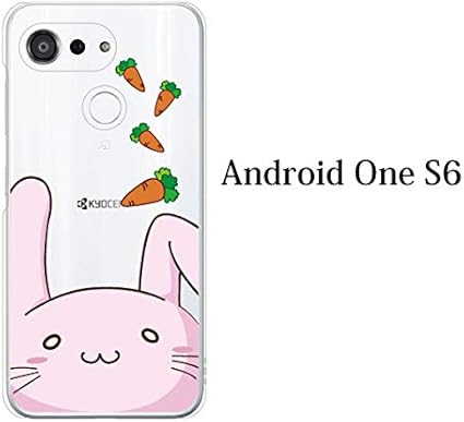 Amazon Android One S6 ケース カバー かわいい うさぎ 兎 顔ちかシリーズ アンドロイド ワン エスシックス カバー ケース ハード クリア Plus S ケース カバー