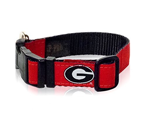 ZEP-PRO Georgia Bulldogs Dog Collar - NCAA - 3 Sizes - Made in the U.S.A. (Medium (14-20