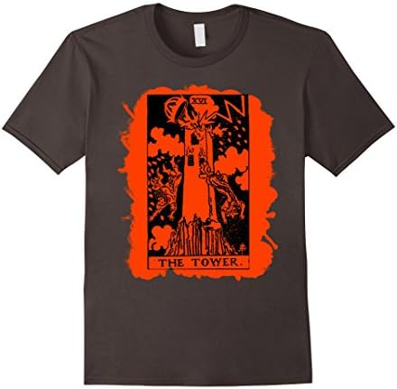 The Tower Tshirt  Antique Tarot Card The Tower - Male 3XL - Asphalt