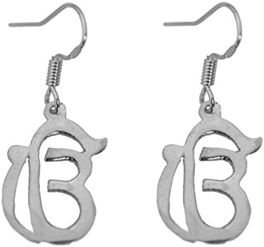 prince of diamonds Real Solid Sterling Silver 925 Sikh Punjabi Earrings God is One Ik Onkar Jewelry