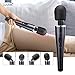 Cordless Wand Massager with 12 Speed USB Rechargeable Strong Power Vibration, Luvkis Multi Patterns Hand-held Waterproof Body Massager for Back & Neck-Black