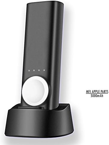 UnitedUshop Docking Station & Wireless Charger 5000mAh - Portable Smart Power Bank for Apple Watch Series 4 3 2 1 Nike+, Power Bank Charger with USB Charging for iPhone X, iPhone 8, Android,Smartphone