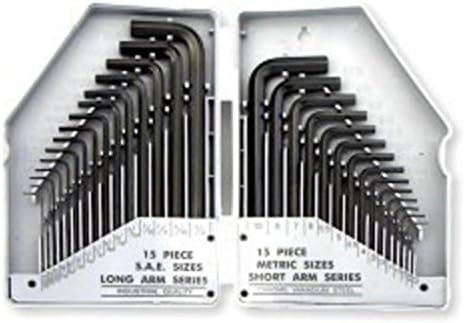 Allen Wrench Hex Key Set 30PC SAE METRIC Long Short Arm with Case NEW by FONIES STORE