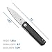 Kizer Lundquist Feist Liner Lock Front Flipper Knife Shred CF (2.8