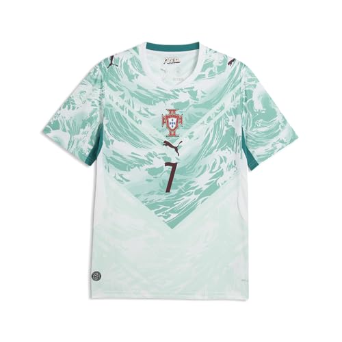 PUMA Men's FA Portugal Away Player Jersey Replica, White-Green Lagoon SS26, Med…