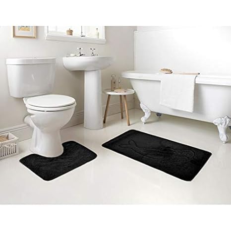 Badvorleger,Badematten, Badezimmermatten 2-teilig, Badteppich 2er-Set 100% Polypropylen Waschmaschinen geeignet und antialler
