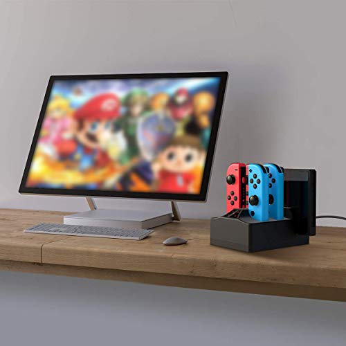 Charging Station for Switch, WeiCheng Switch Controller Charger Joy Con Charging Dock Stand Fast Charger Station for Nintendo Switch with LED Indicator Black