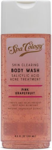 Spacology Skin Clearing Pink Grapefruit Body Wash, Salicylic Acid Acne Treatment, 8.5 Ounce (Pack of 4)