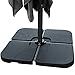 SNAIL Fillable Umbrella Weights for Offset Patio Umbrella, Sand or Water Filled Cantilever Umbrella Square Base Plate Set, Pack of 4, 176 lb After Sand Filled, Black
