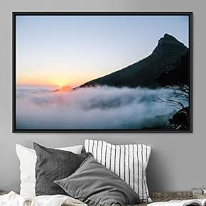 signwin Framed Canvas Wall Art Foggy Mountains Aerial...