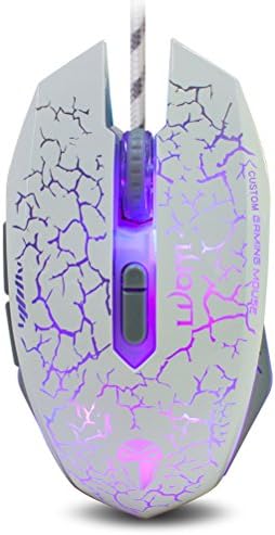 Optical Gaming Mouse, CBSKY® Ergonomic G6 LED Optical 2000 DPI Gaming Mouse Mice, 7 Buttons, RGB Breathing LED Gaming Mice for Laptop PC Computer Gamer, White