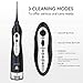DLIUZ 220ml Water Flosser Professional Cordless Dental Oral Irrigator - Portable and Rechargeable FL-V8 Waterproof 3 Modes Water Flossing with 3 Interchange Nozzles for Home and Travel (Black)