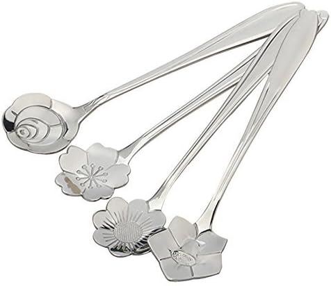 Stainless Steel Creative Spoon for Coffee, Tea, Dessert, Ice Cream, Sugar, Appetizers, Cake, Bistro Spoon Set of 4
